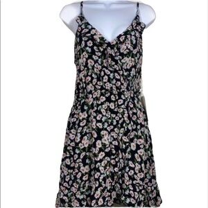 Purple snow flower pattern dress